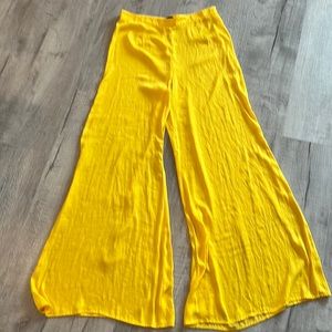 Never worn bright yellow ASOS- River Island wide leg pants- 8 US
